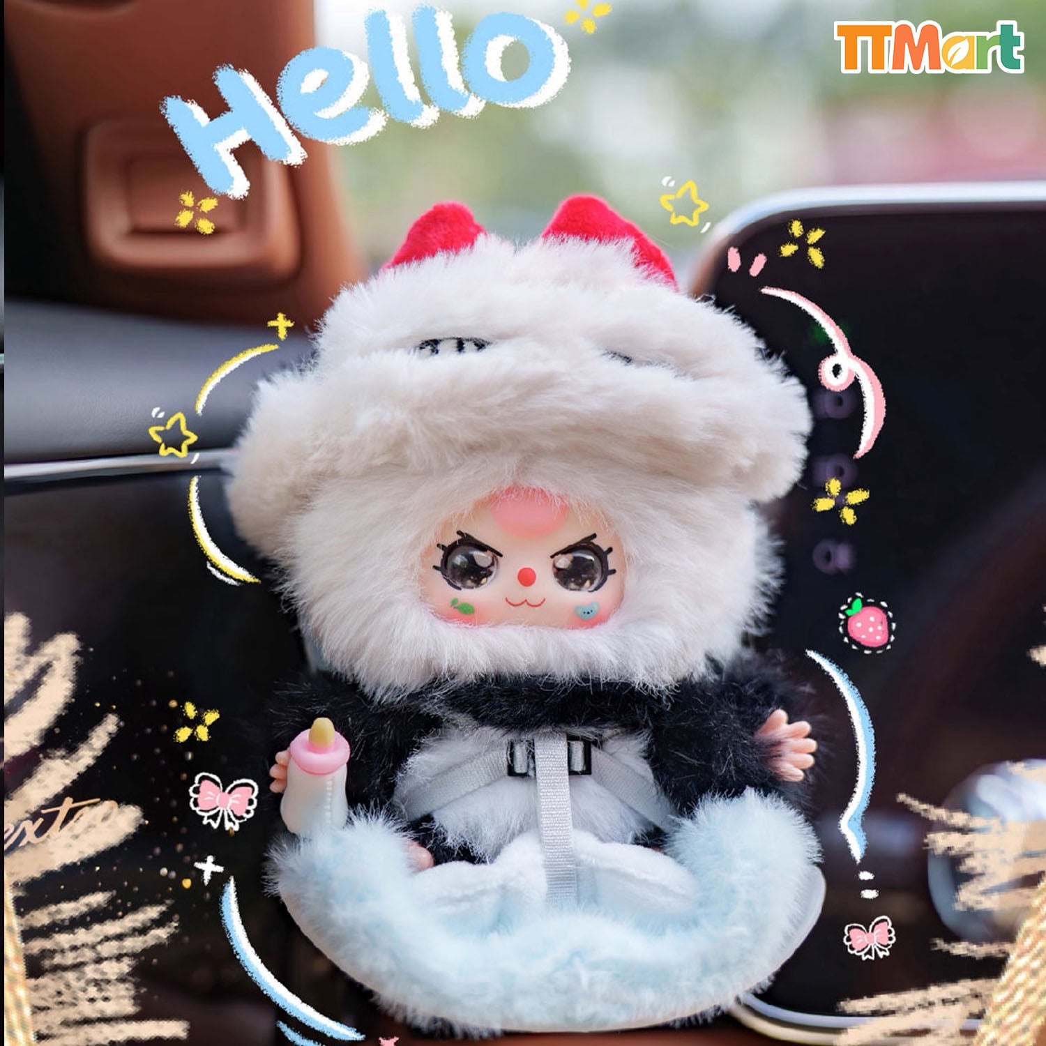 Baby Three Vehicle Mounted Baby Plush Series Blind Box