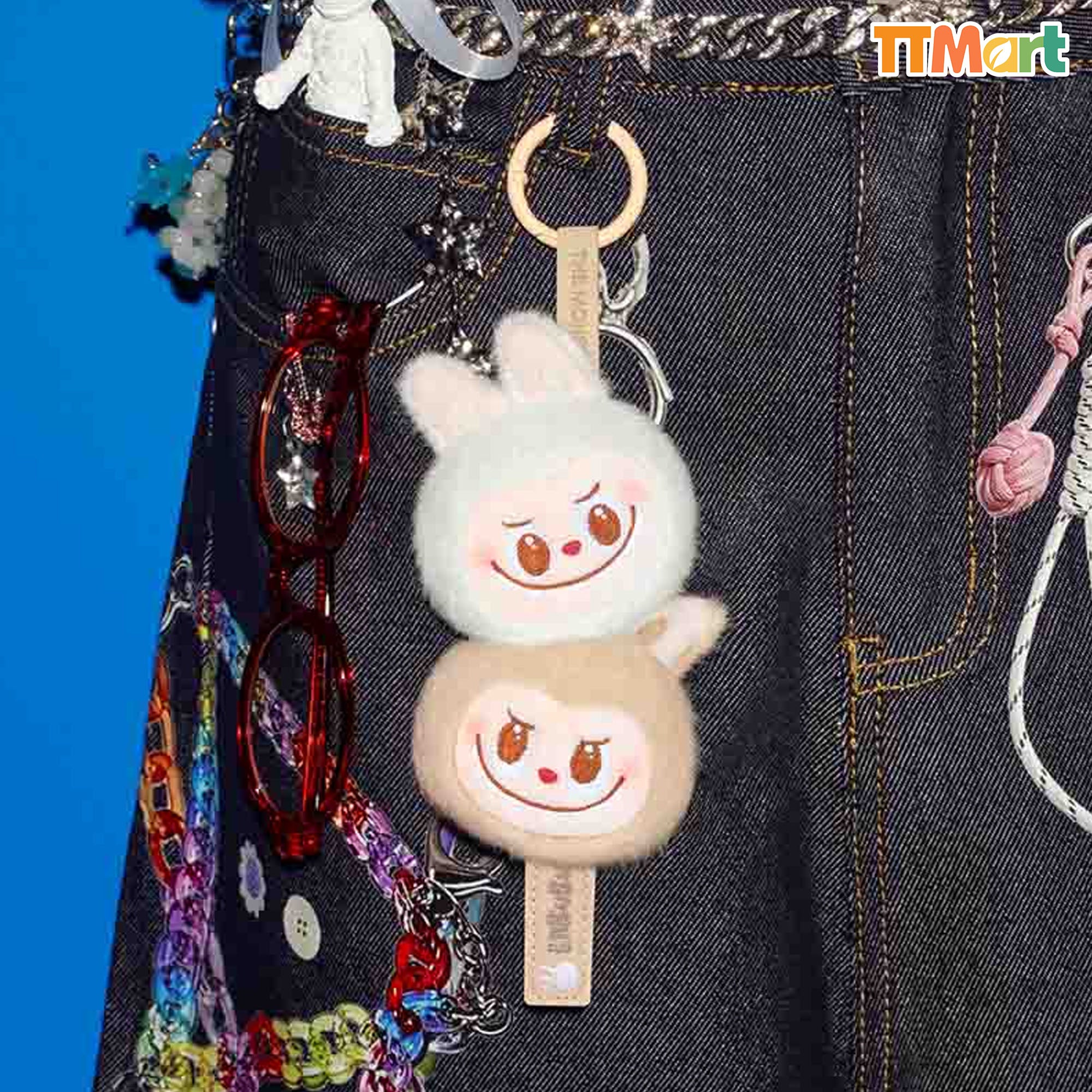 LABUBU Wacky Mart Series ぬいぐるみキーホルダー POP MART The Monsters Labubu Wacky Mart Vinyl Plush Keychain