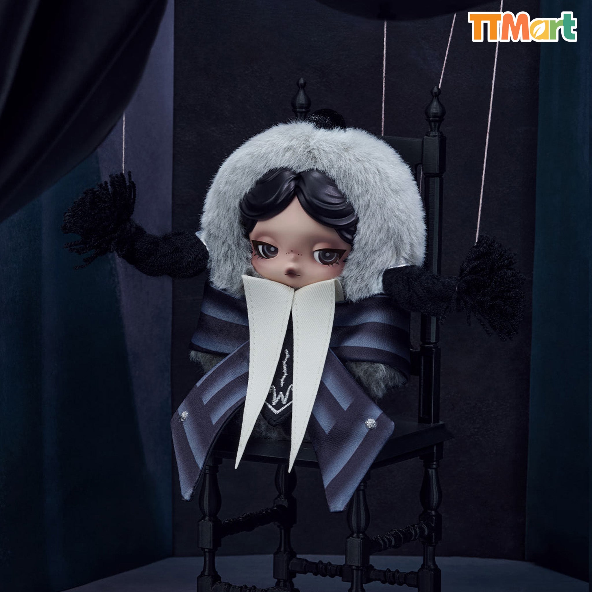 SKULLPANDA × Wednesday Plush (Nevermore Academy Uniform Version)