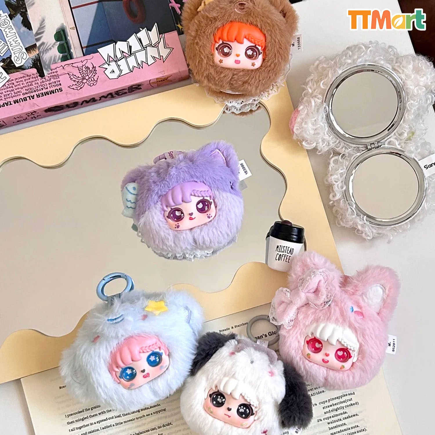 SANMI RABBIT Animal Cosmetic Mirror Plush Series Blind Box