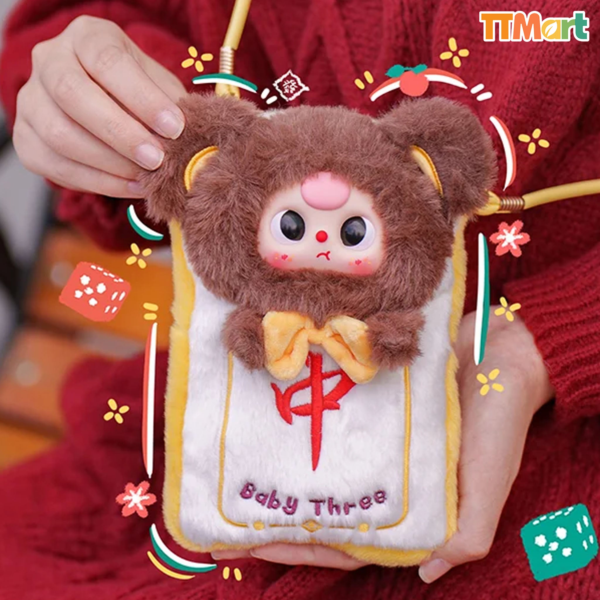 Baby Three Mahjong Mobile Phone Pouch Bag Plush Series Blind Bag
