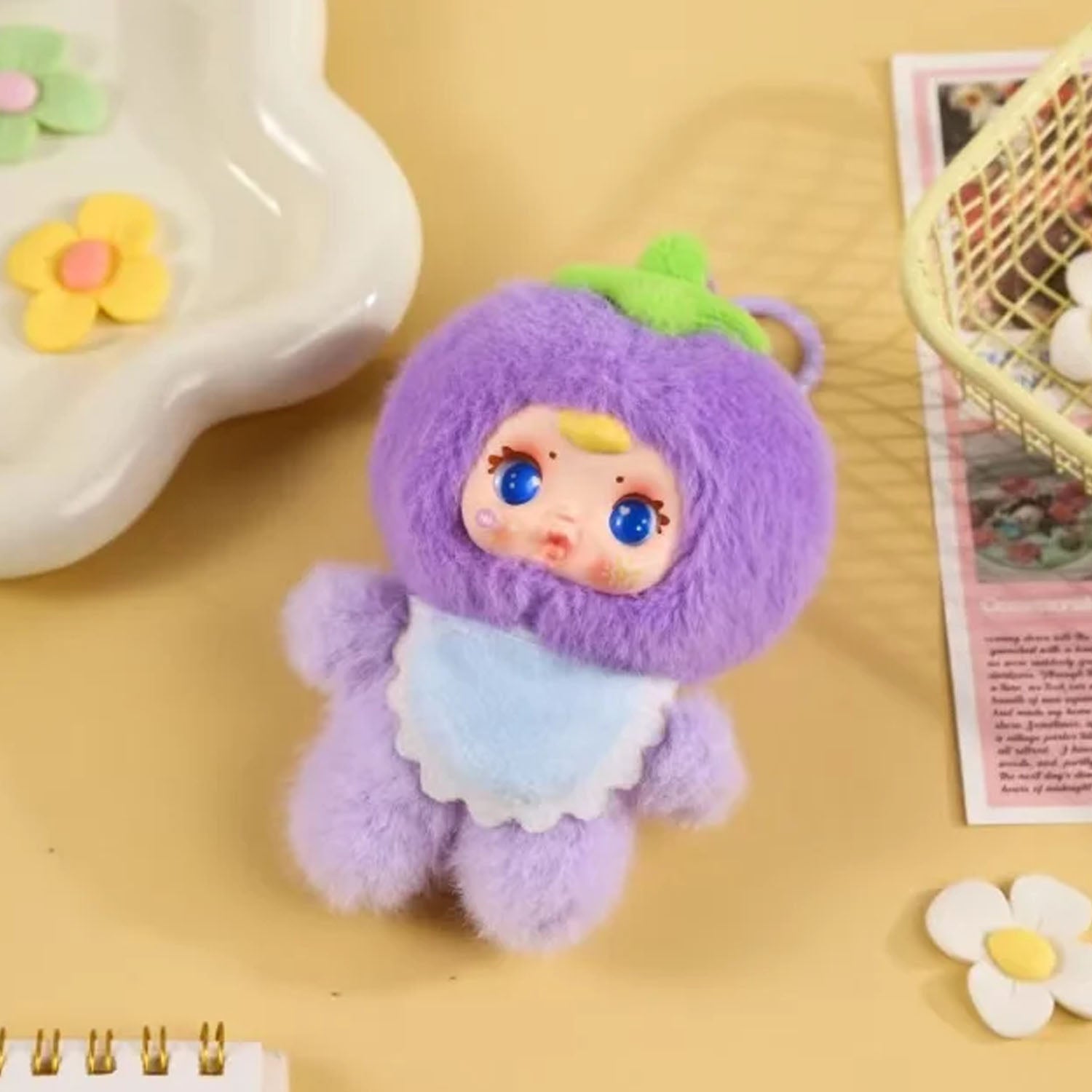 MM Milk Candy Cololful Fruit Plush Pendant Keychain Series Blind Box