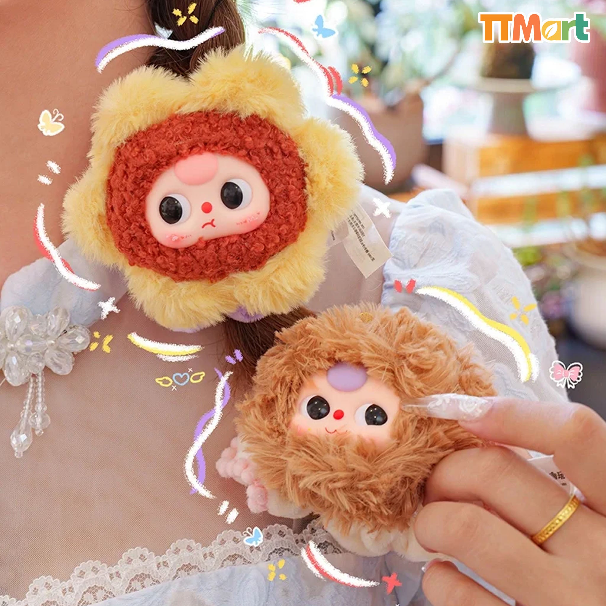 Baby Three Flower Hair Rope Scrunchie Plush Series Blind Box