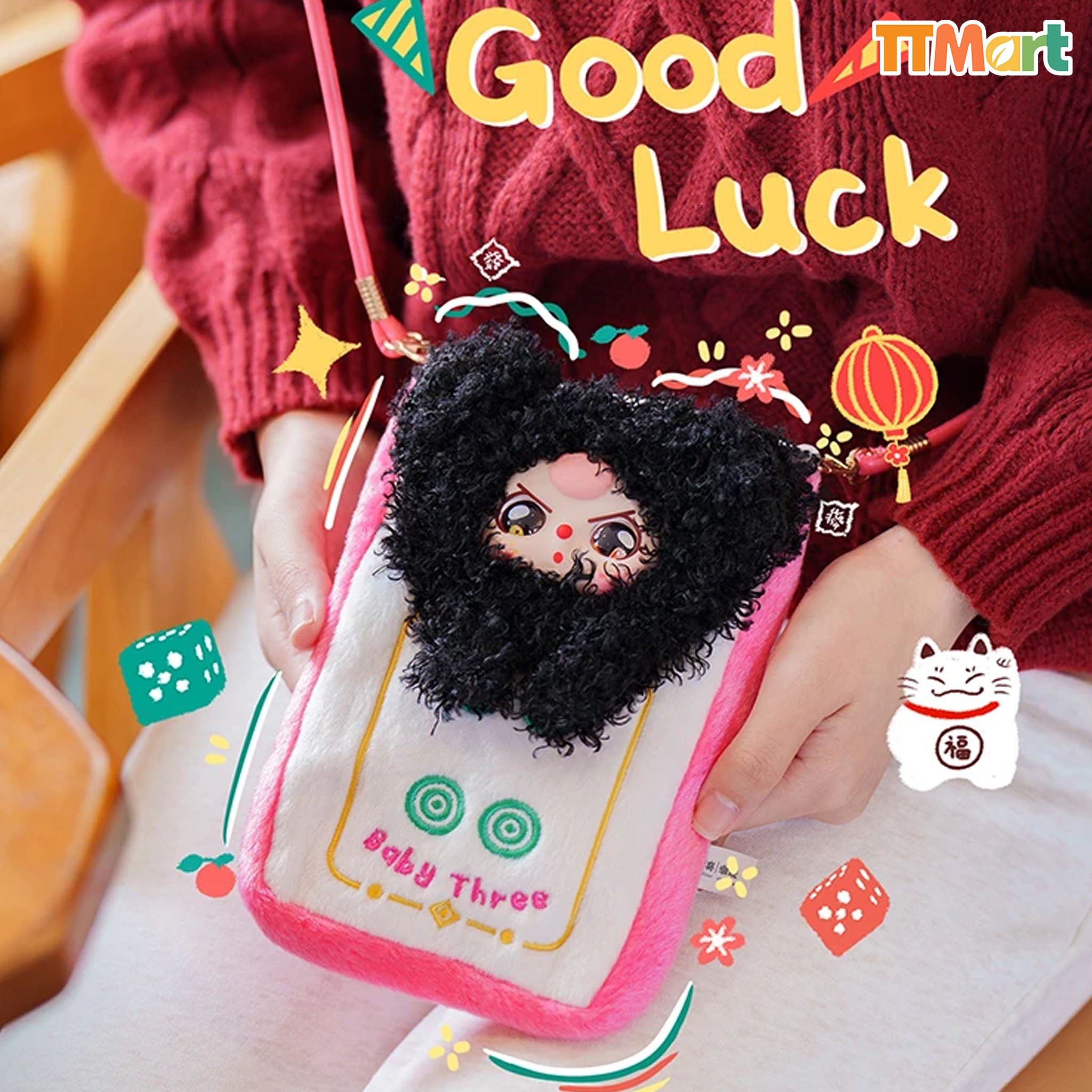 Baby Three Mahjong Mobile Phone Pouch Bag Plush Series Blind Bag