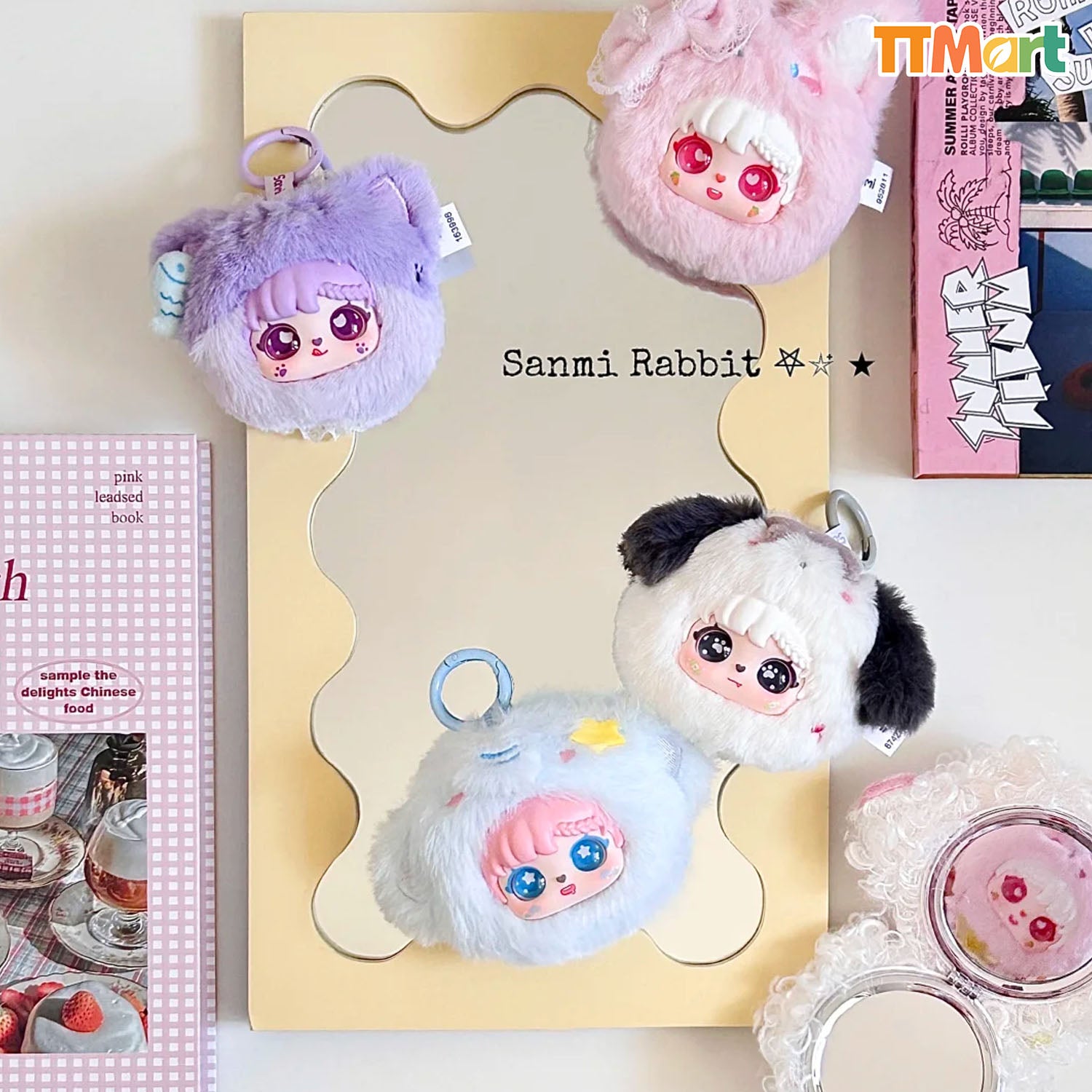 SANMI RABBIT Animal Cosmetic Mirror Plush Series Blind Box