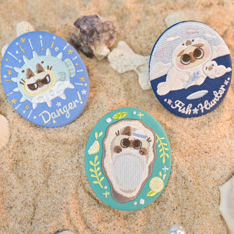 AZUKISAN Oceanic Series Embroidered Badge Blind Bag