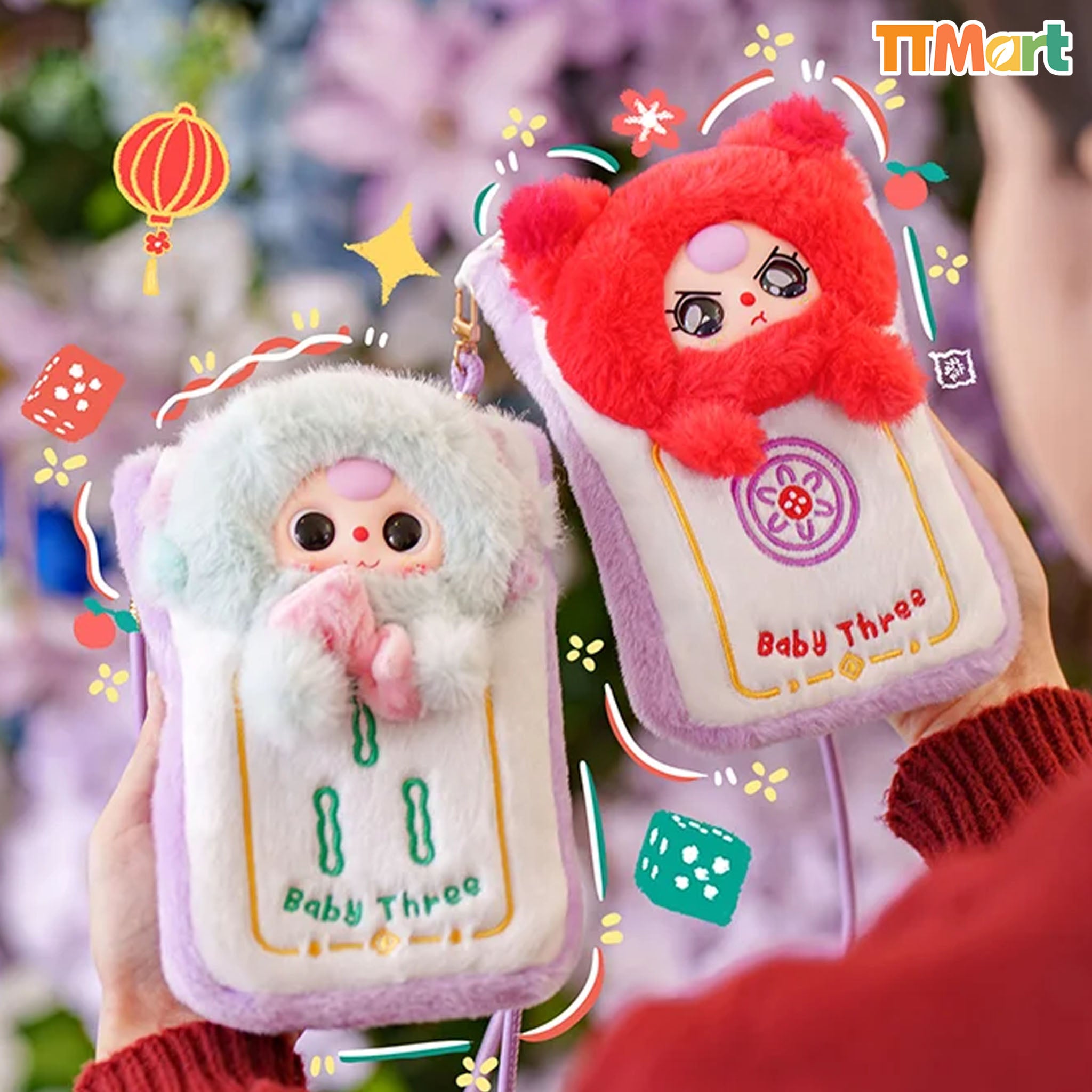 Baby Three Mahjong Mobile Phone Pouch Bag Plush Series Blind Bag