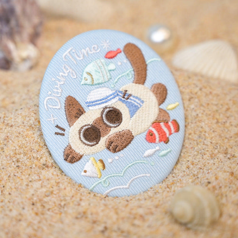 AZUKISAN Oceanic Series Embroidered Badge Blind Bag