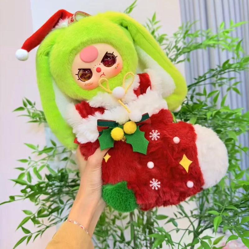 Baby Three Christmas Bunny Hanging Card Plush Liquid Eyes