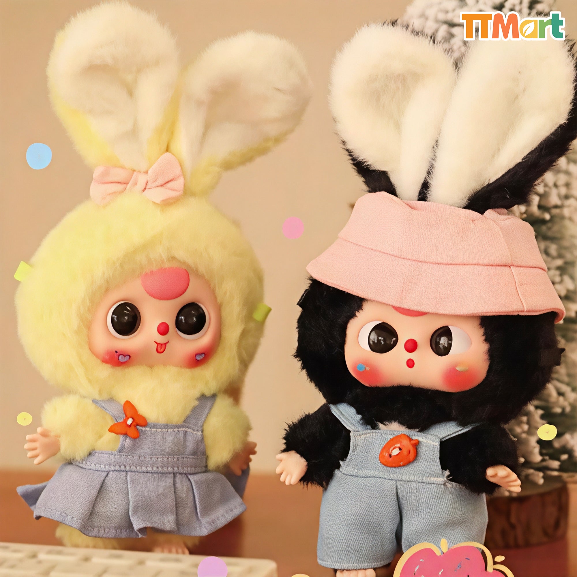 Baby Three Rabbit Macaron Cute Bunny Plush Series Blind Box