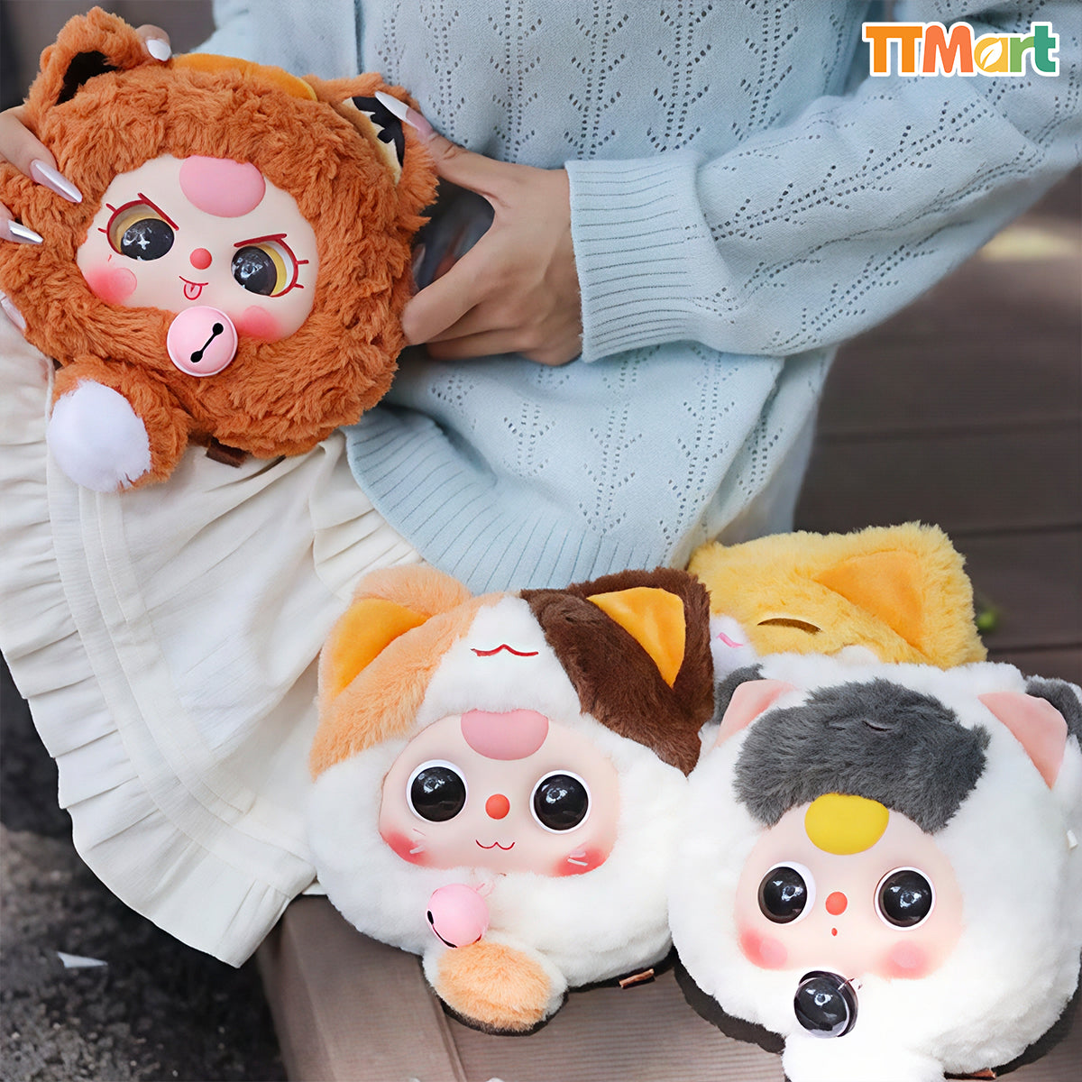 Baby Three Lucky Cat Zipper Bag Plush Series Blind Box