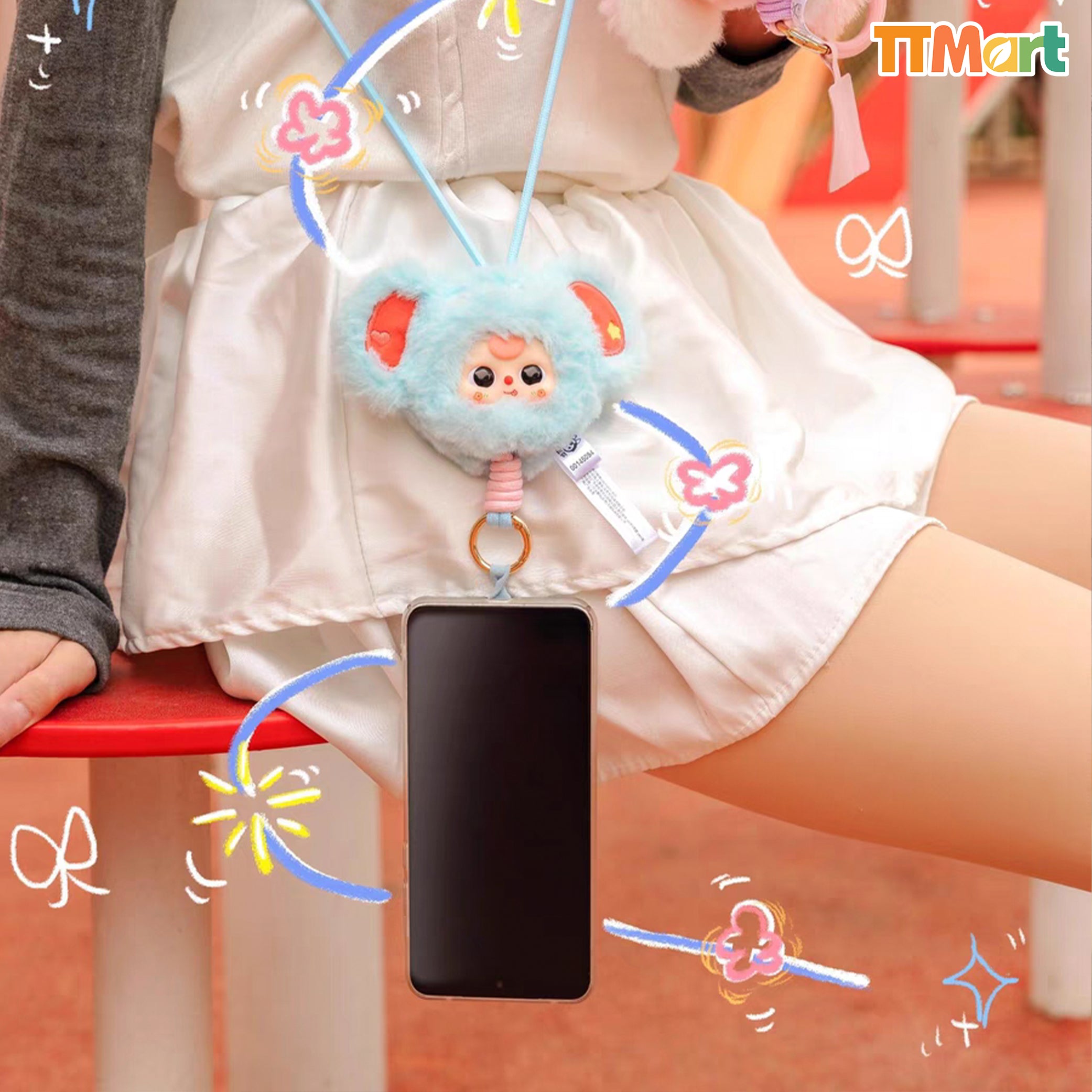 Baby Three Animal Plush Lanyard Series Blind Box