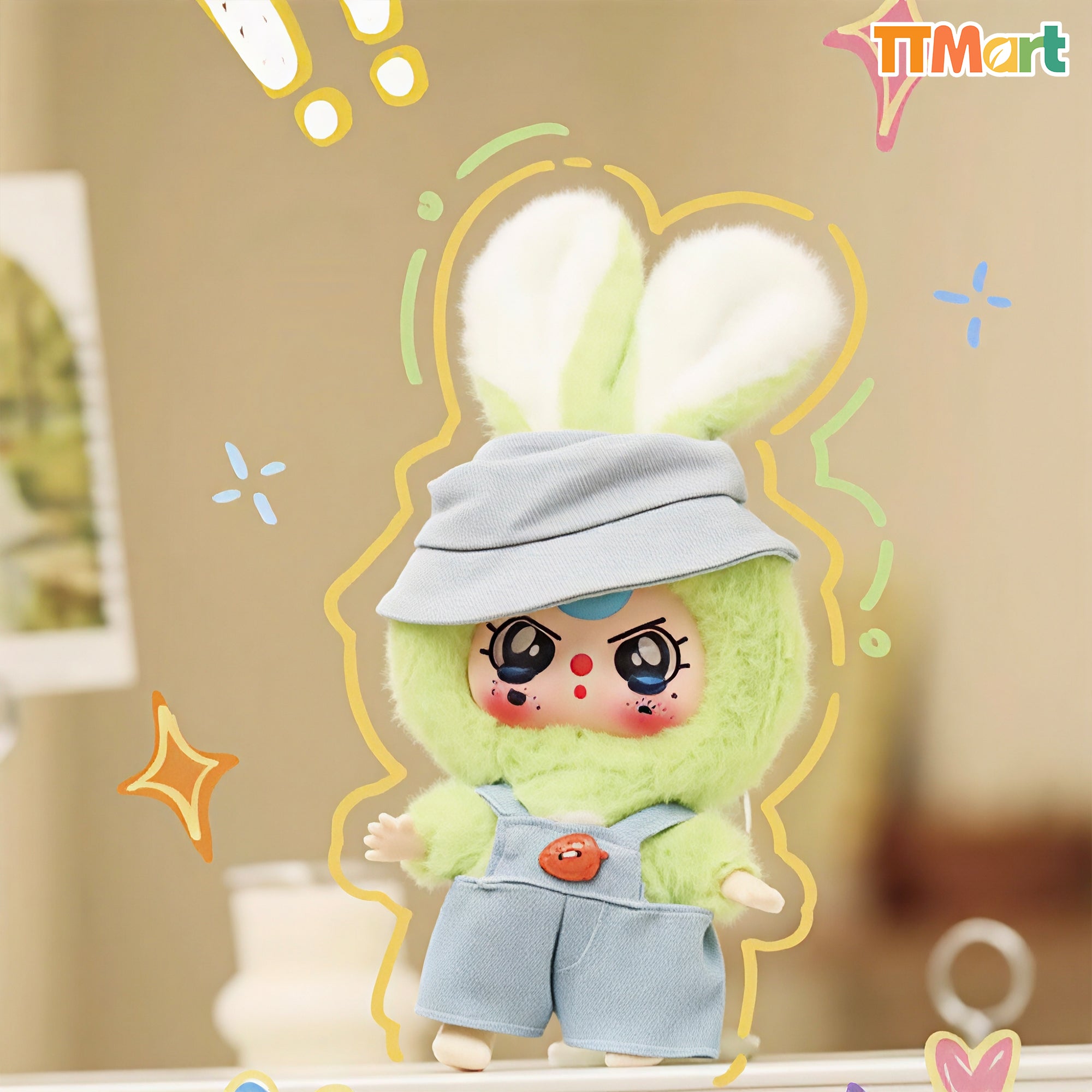 Baby Three Rabbit Macaron Cute Bunny Plush Series Blind Box