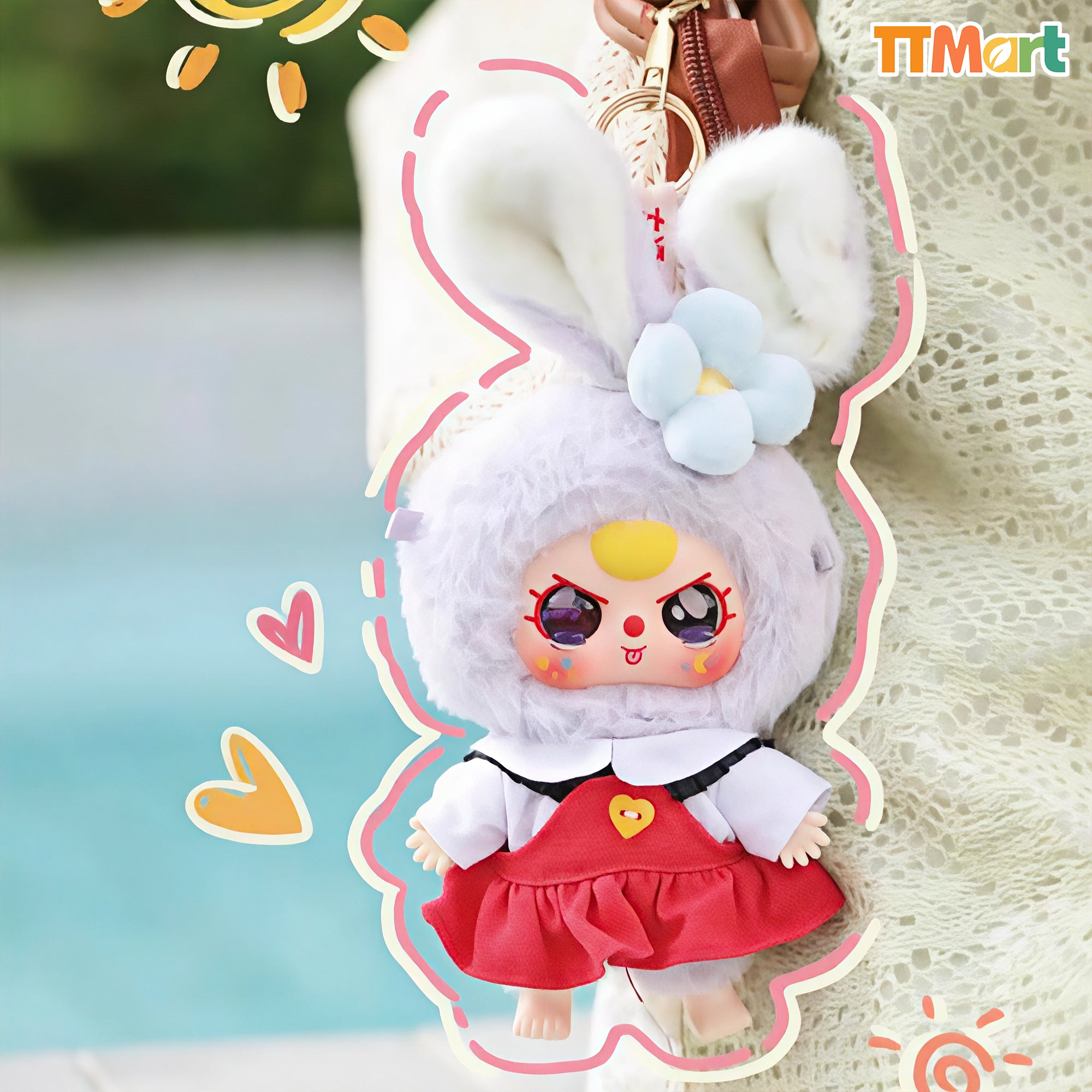 Baby Three Rabbit Macaron Cute Bunny Plush Series Blind Box