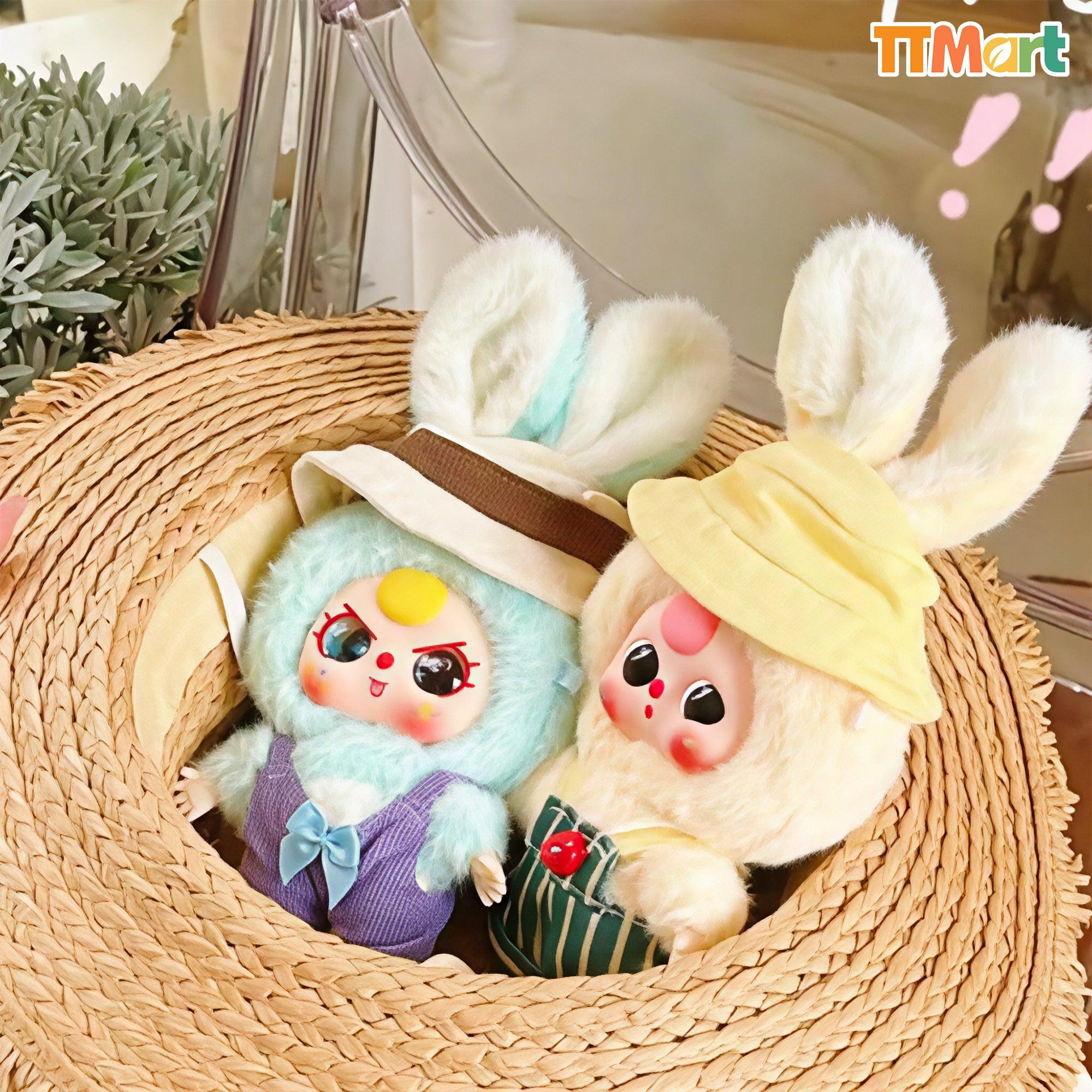 Baby Three Rabbit Macaron Cute Bunny Plush Series Blind Box