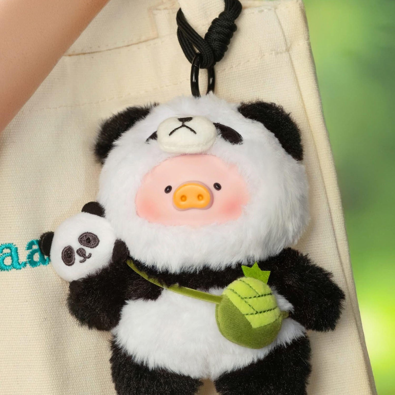 LULU THE PIGGY Panda Plush Hanging Card