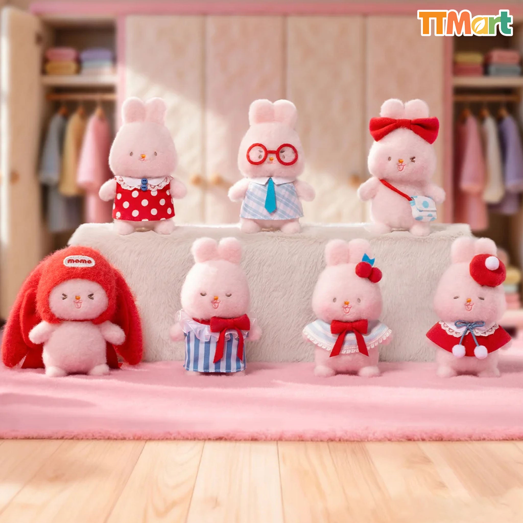 MOMO BUNNY Energetic Wardrobe Plush Series Blind Box
