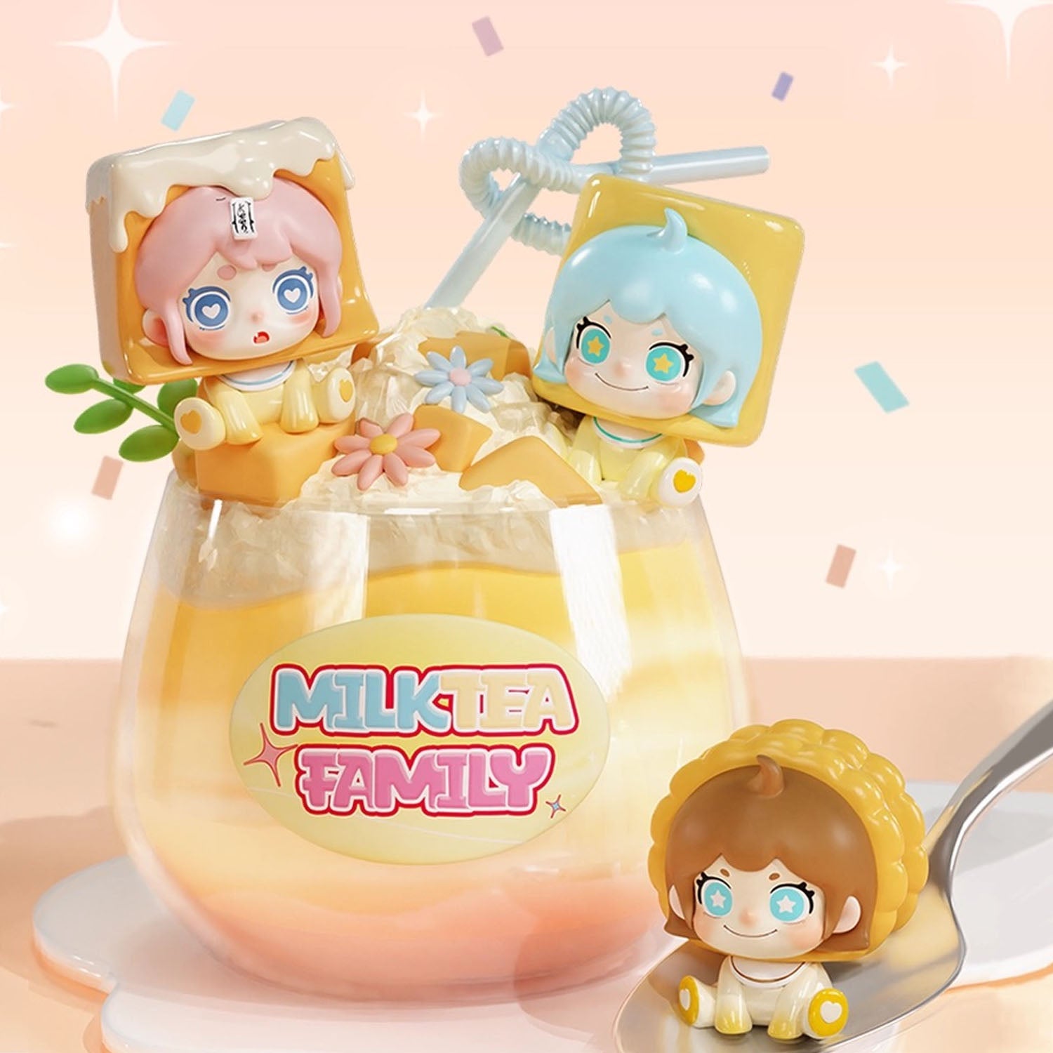 ☆Milk tea☆ KEENO Milk Tea Family Series Mini Beans Blind Box