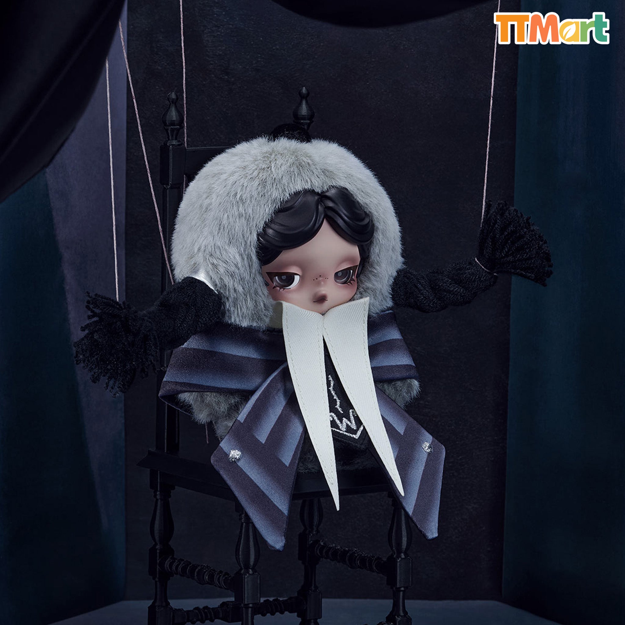 SKULLPANDA × Wednesday Plush (Nevermore Academy Uniform Version)