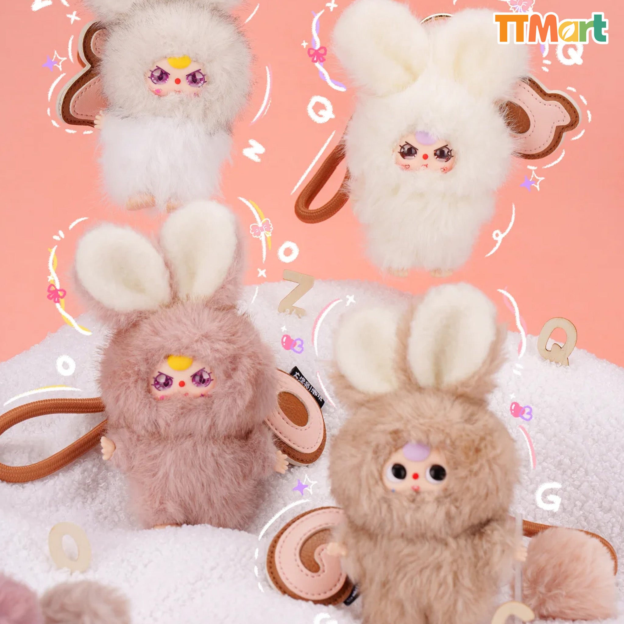 Baby Three ミニぬいぐるみ マスコット　1アソート6ピース　未開封 Baby Three Super Mini Bunny Plush Surprise Series Blind Box