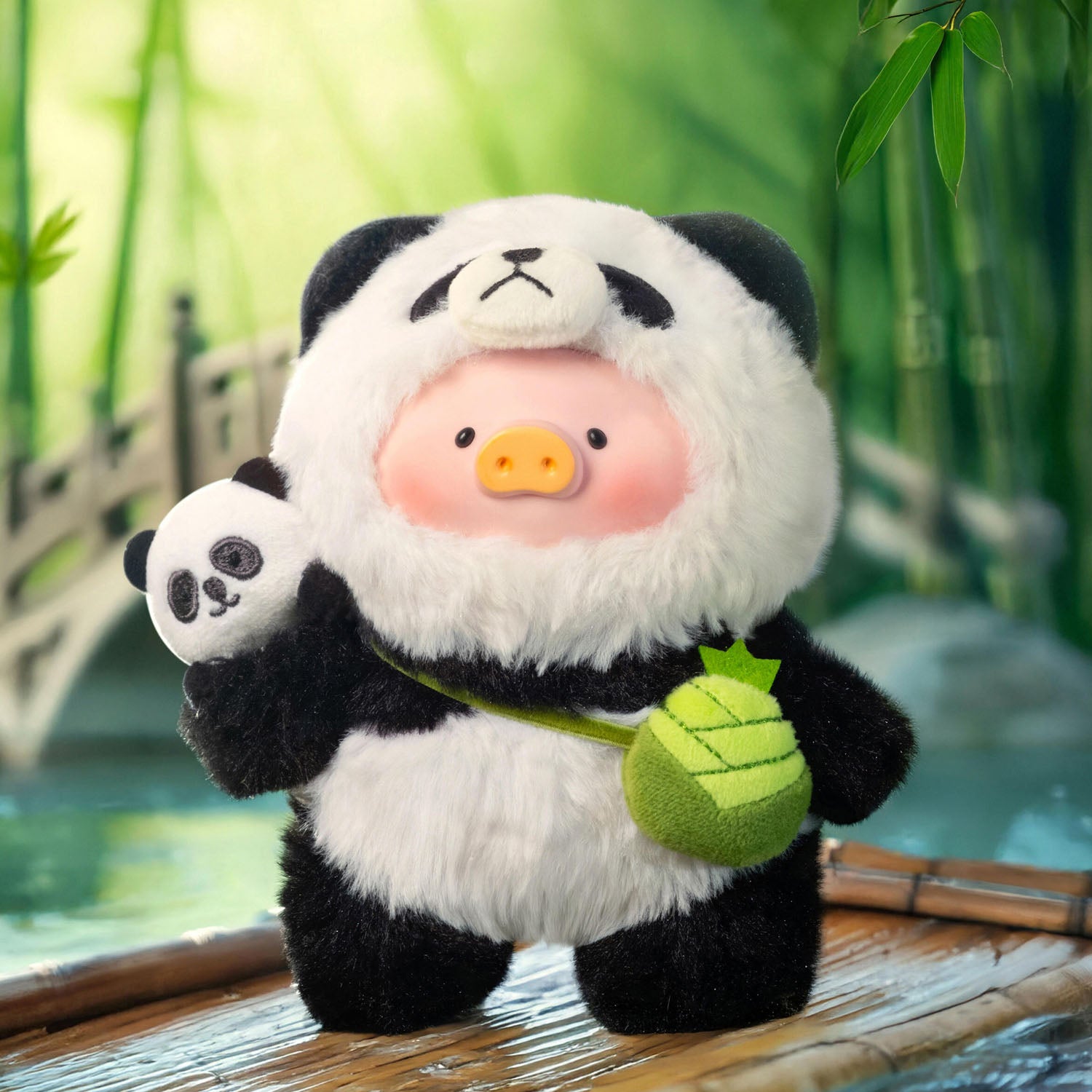 LULU THE PIGGY Panda Plush Hanging Card