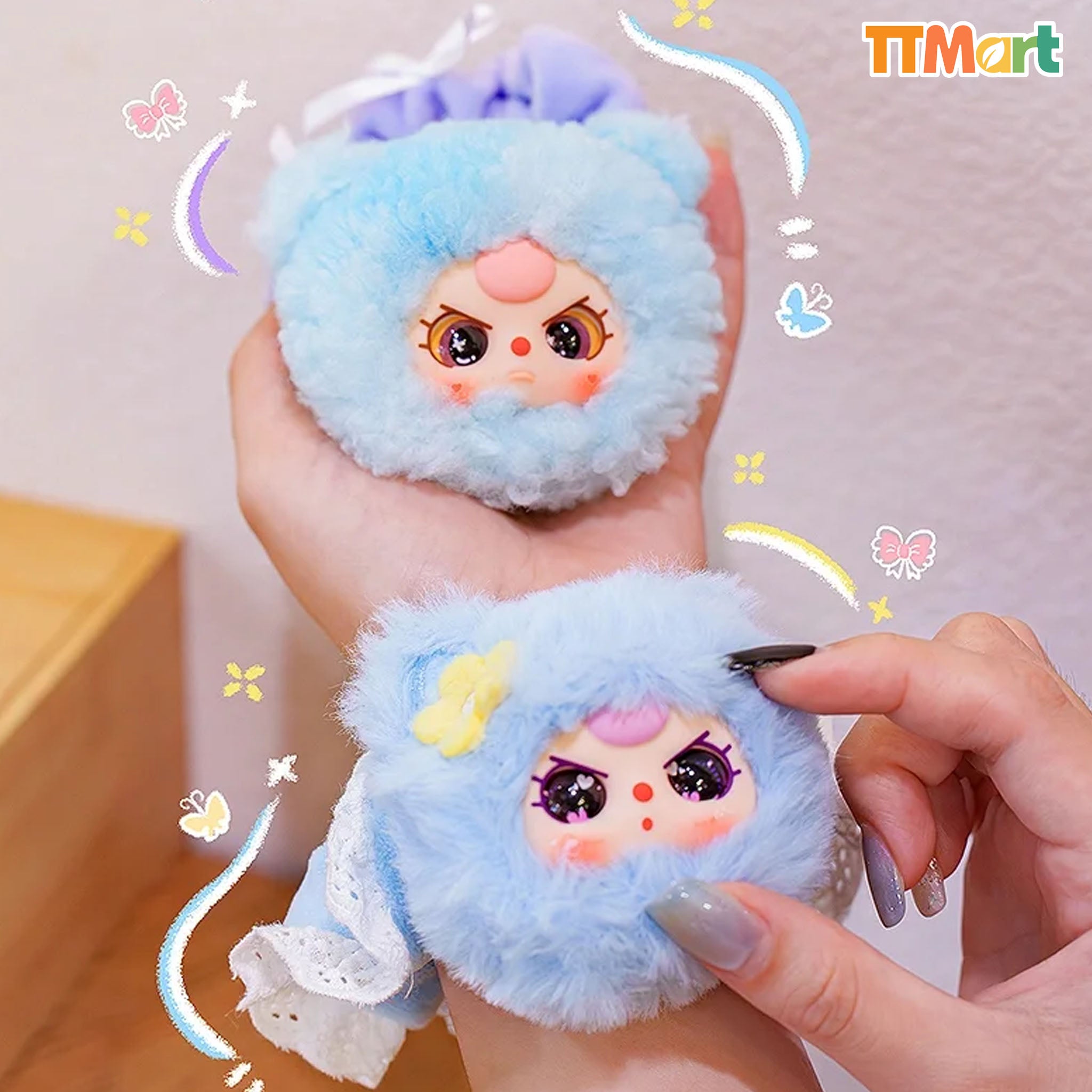 Baby Three Flower Hair Rope Scrunchie Plush Series Blind Box