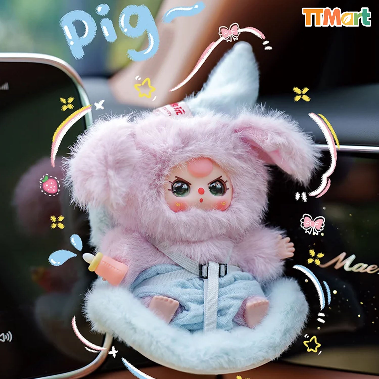 Baby Three Vehicle Mounted Baby Plush Series Blind Box