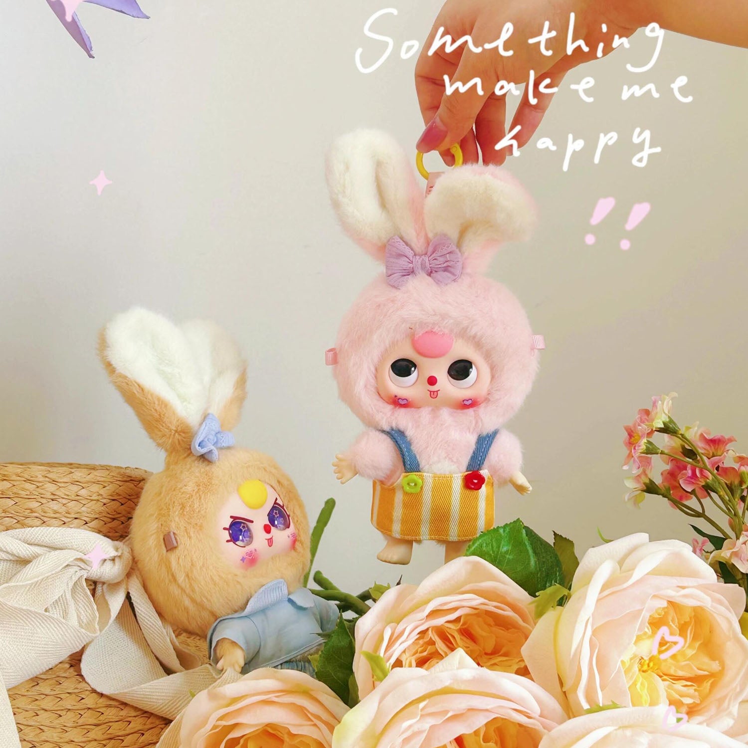 Baby Three Rabbit Macaron Cute Bunny Plush Series Blind Box