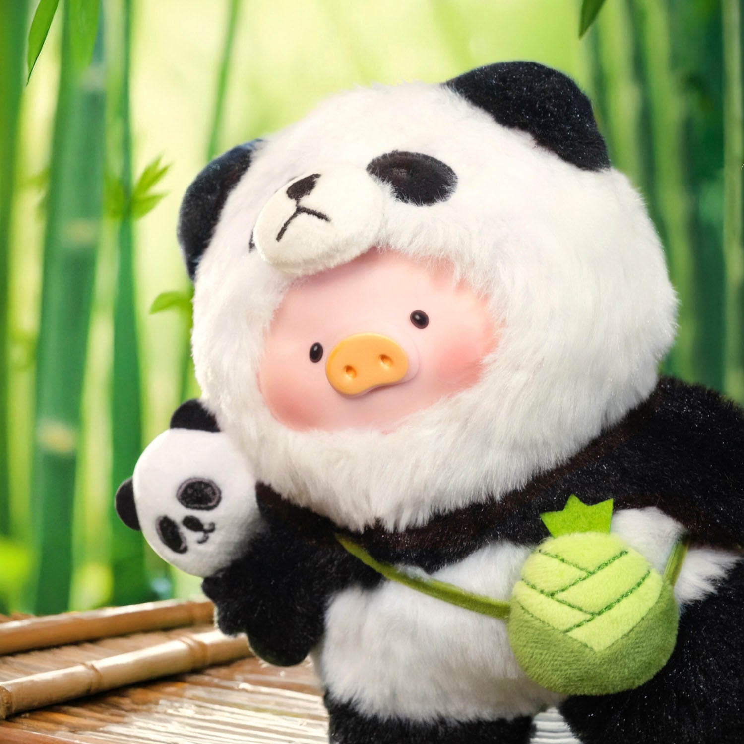 LULU THE PIGGY Panda Plush Hanging Card