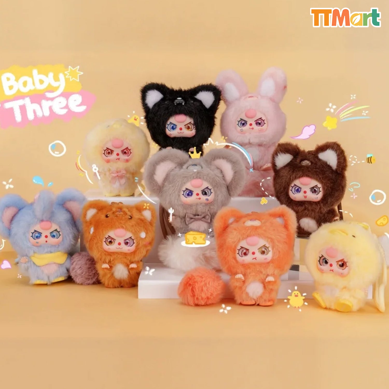 Baby Three Mini Hug Plush Pendant Series Blind Box