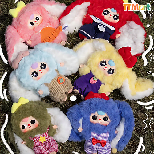 Baby Three Rabbit Macaron Cute Bunny Plush Series Blind Box